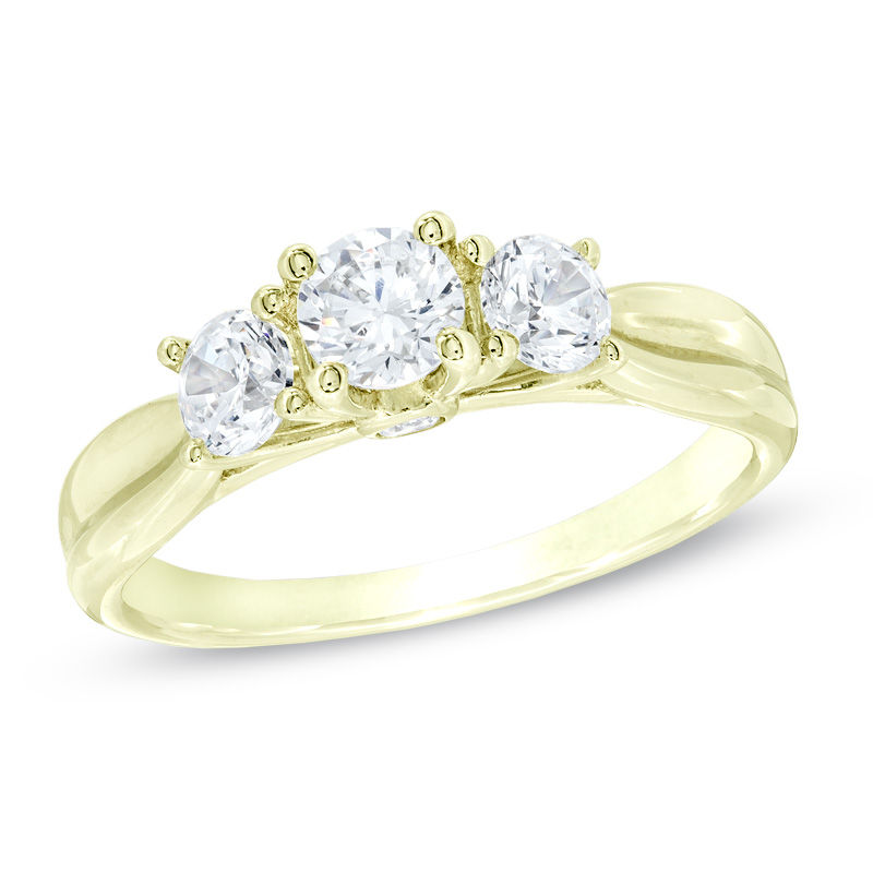 0.95 CT. T.W. Diamond Past Present Future® Engagement Ring in 14K Gold