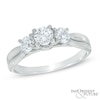 Thumbnail Image 0 of 0.95 CT. T.W. Diamond Past Present Future Engagement Ring in 14K White Gold
