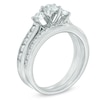 Thumbnail Image 2 of 1.20 CT. T.W. Diamond Past Present Future Bridal Set in 14K White Gold