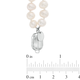 6.0-7.0mm Freshwater Cultured Pearl Double Strand Bracelet with Sterling Silver Clasp-7.25"