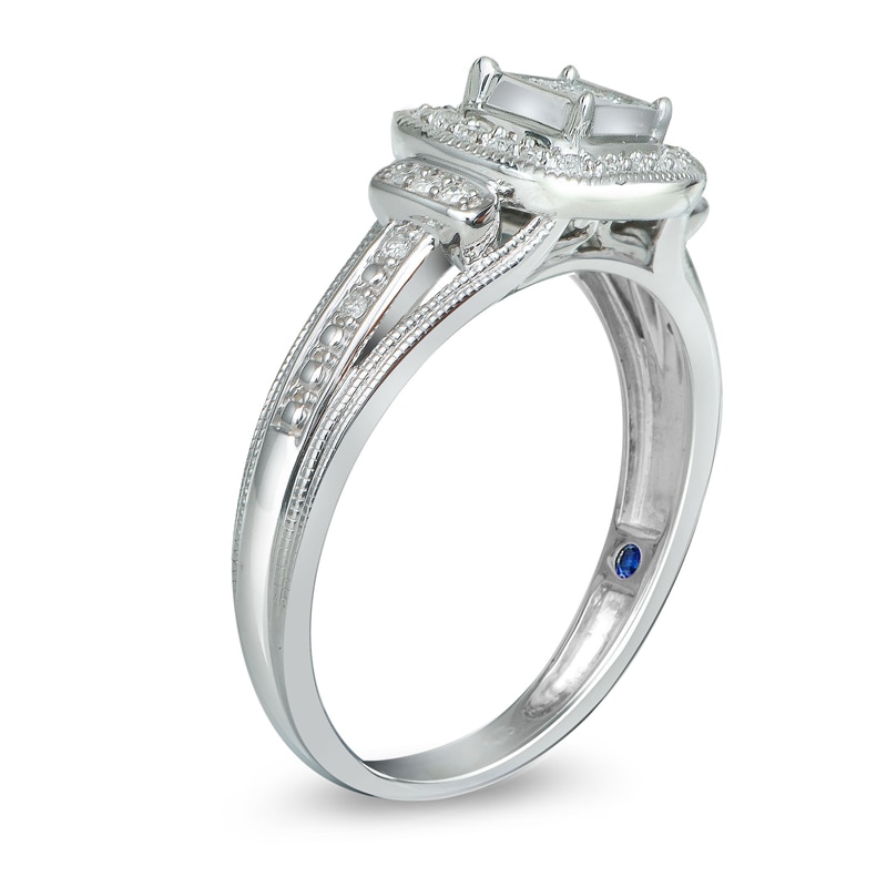 0.25 CT. T.W. Princess-Cut Diamond Cluster Promise Ring in 10K White Gold