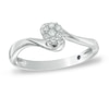0.10 CT. T.W. Diamond Cluster Bypass Ring in 10K White Gold