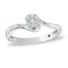 Thumbnail Image 0 of 0.10 CT. T.W. Diamond Cluster Bypass Ring in 10K White Gold