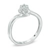 Thumbnail Image 1 of 0.10 CT. T.W. Diamond Cluster Bypass Ring in 10K White Gold