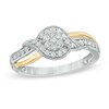 Thumbnail Image 1 of 0.12 CT. T.W. Princess-Cut Composite Diamond Ring in 10K White Gold