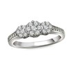 Thumbnail Image 1 of 0.50 CT. T.W. Diamond Cluster Three Stone Ring in 10K White Gold