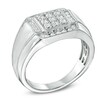 Thumbnail Image 2 of Men's 0.50 CT. T.W. Diamond Square Cluster Frame Ring in 10K White Gold