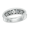 Vera Wang Love Collection Men's Square-Cut Blue Sapphire and 0.18 CT. T.W. Diamond Band in 14K White Gold