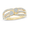 Thumbnail Image 0 of 0.20 CT. T.W. Diamond Double Heart Promise Ring in 10K Gold