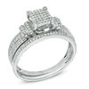 Thumbnail Image 1 of 0.33 CT. T.W. Diamond Square Composite Double Collar Bridal Set in 10K White Gold