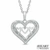 Thumbnail Image 1 of 0.15 CT. T.W. Diamond "MOM" Heart Pendant in Sterling Silver
