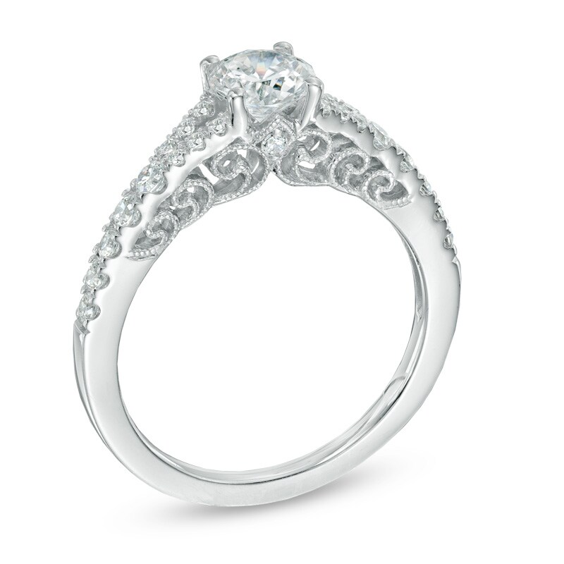 Main Image 2 of 1.00 CT. T.W. Diamond Split Shank Engagement Ring in 14K White Gold