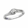 Thumbnail Image 0 of 0.12 CT. T.W. Diamond Cluster Promise Ring in Sterling Silver