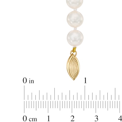 7.0-7.5mm Akoya Cultured Pearl Strand Necklace with 14K Gold Clasp