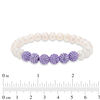 6.0-7.0mm Freshwater Cultured Pearl and Crystal Bead Stretch Bracelet Set-7.25"