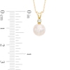 Thumbnail Image 2 of 7.5-8.0mm Akoya Cultured Pearl and Diamond Accent Pendant in 14K Gold
