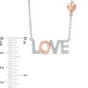 Lab-Created White Sapphire "LOVE" with Heart Necklace in Sterling Silver and 14K Rose Gold Plate - 17"
