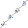 Lab-Created Multi-Gemstone Butterfly Bracelet in Sterling Silver - 7.25"