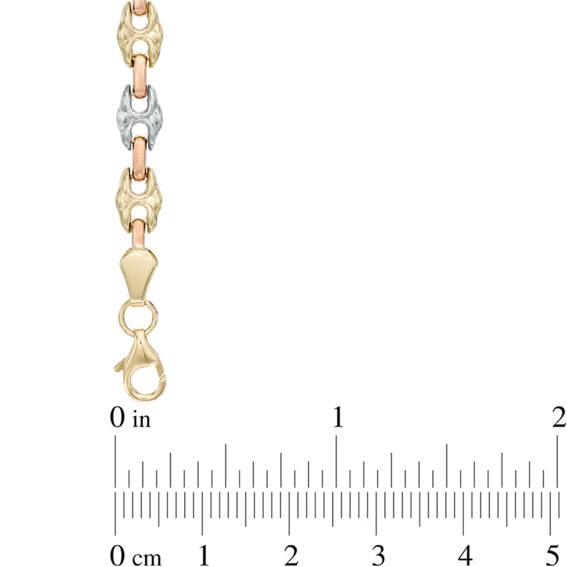 Mariner Link Chain Bracelet in 10K Tri-Tone Gold - 7.25"|Peoples Jewellers