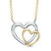 Thumbnail Image 0 of Double Heart Necklace in 10K Two-Tone Gold