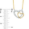 Thumbnail Image 1 of Double Heart Necklace in 10K Two-Tone Gold