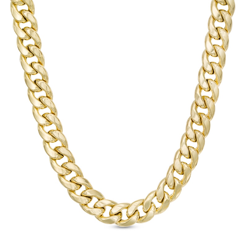 Men's 9.2mm Curb Chain Necklace in 10K Gold - 24"
