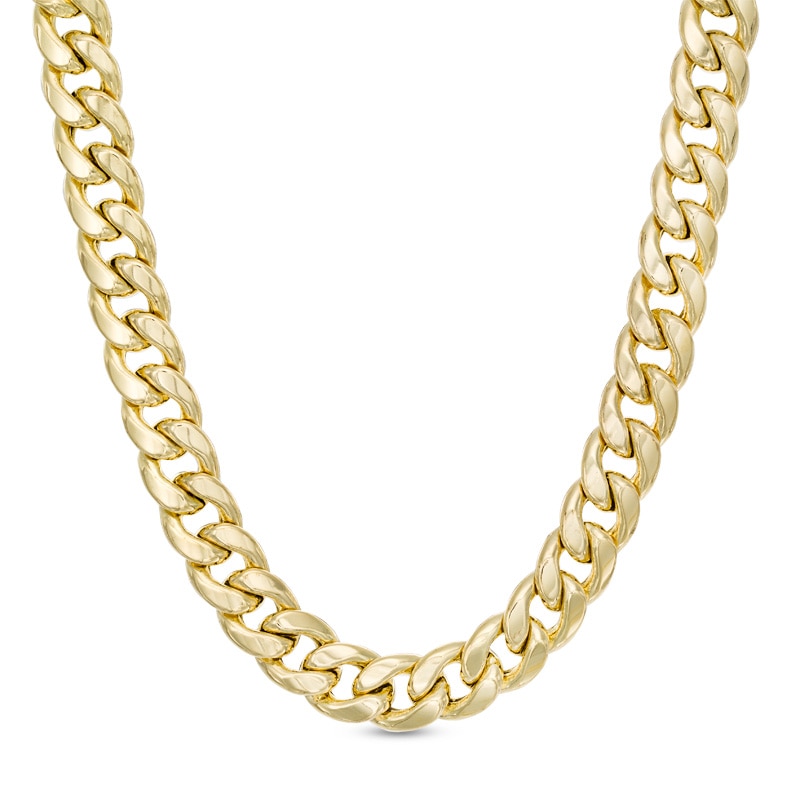 Main Image 1 of Men's 9.2mm Curb Chain Necklace in 10K Gold - 24"