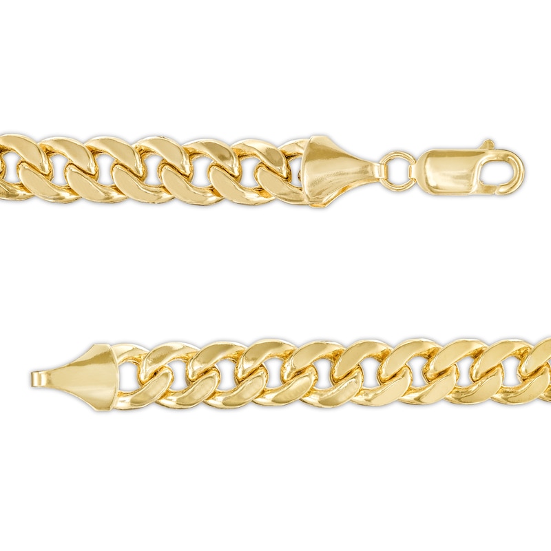 Men's 7.6mm Curb Chain Bracelet in Hollow 10K Gold - 8.5"|Peoples Jewellers