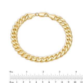 Men's 7.6mm Curb Chain Bracelet in Hollow 10K Gold - 8.5"