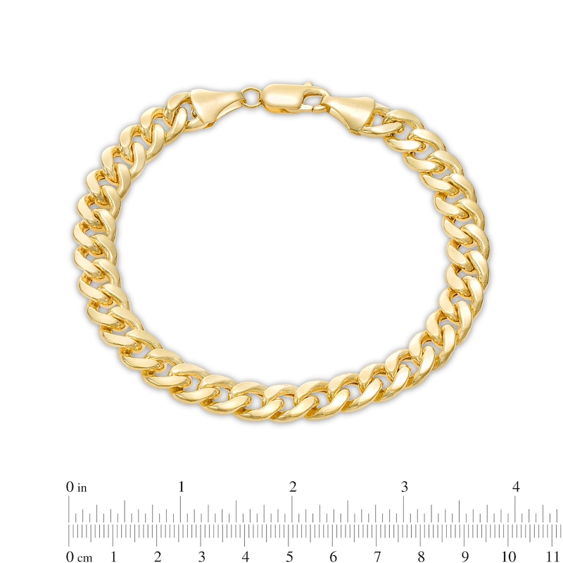 Men's 7.6mm Curb Chain Bracelet in Hollow 10K Gold - 8.5"