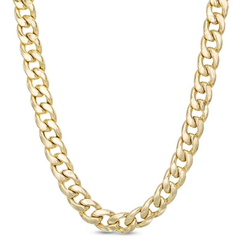 Main Image 1 of Men's 7.8mm Curb Chain Necklace in 10K Gold - 22"