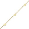 Thumbnail Image 1 of Triple Heart Bracelet in 10K Gold - 7.5"