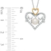 Freshwater Cultured Pearl and Lab-Created White Sapphire "MOM" Heart Pendant in Sterling Silver and 14K Gold Plate