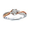 Thumbnail Image 1 of 0.10 CT. T.W. Diamond Cluster Promise Ring in 10K Two-Tone Gold
