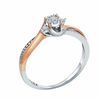 Thumbnail Image 1 of 0.10 CT. T.W. Diamond Cluster Promise Ring in 10K Two-Tone Gold