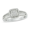 Thumbnail Image 0 of 0.33 CT. T.W. Princess-Cut Composite Diamond Square Frame Ring in 10K White Gold