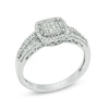 Thumbnail Image 1 of 0.33 CT. T.W. Princess-Cut Composite Diamond Square Frame Ring in 10K White Gold