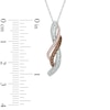 Thumbnail Image 2 of 0.33 CT. T.W. Champagne and White Diamond Wave Overlay Pendant in 10K Two-Tone Gold