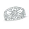 Thumbnail Image 0 of 0.10 CT. T.W. Quad Diamond Scroll Dome Ring in Sterling Silver