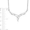 Thumbnail Image 1 of 0.15 CT. T.W. Diamond Chevron Flames Necklace in Sterling Silver - 16"