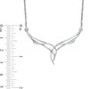 Thumbnail Image 2 of 0.15 CT. T.W. Diamond Chevron Flames Necklace in Sterling Silver - 16"