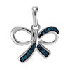 Thumbnail Image 0 of Enhanced Blue Diamond Accent Bow Pendant in Sterling Silver