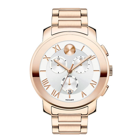 Movado bold silver and rose gold sale