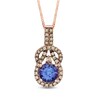 Thumbnail Image 1 of 5.5mm Tanzanite and 0.12 CT. T.W. Enhanced Champagne Diamond Pendant in 10K Rose Gold