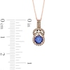 Thumbnail Image 2 of 5.5mm Tanzanite and 0.12 CT. T.W. Enhanced Champagne Diamond Pendant in 10K Rose Gold