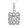 Thumbnail Image 0 of 0.50 CT. T.W. Diamond Rectangle Cluster Pendant in 10K White Gold