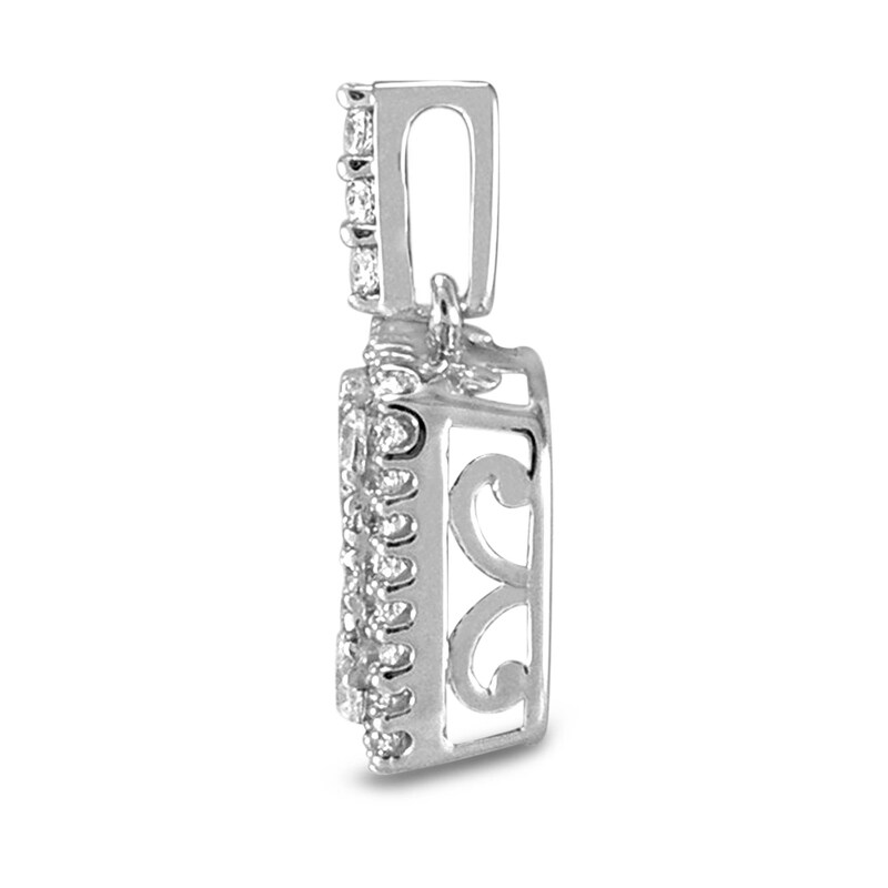 0.50 CT. T.W. Diamond Rectangle Cluster Pendant in 10K White Gold