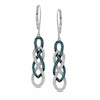 Thumbnail Image 0 of 0.28 CT. T.W. Enhanced Blue and White Diamond Infinity Braid Drop Earrings in Sterling Silver