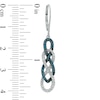 Thumbnail Image 1 of 0.28 CT. T.W. Enhanced Blue and White Diamond Infinity Braid Drop Earrings in Sterling Silver