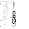 0.28 CT. T.W. Enhanced Blue and White Diamond Infinity Braid Drop Earrings in Sterling Silver